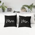 Mr & MRs 2 PCs Luxury Laser Cut Velvet Cushion Covers