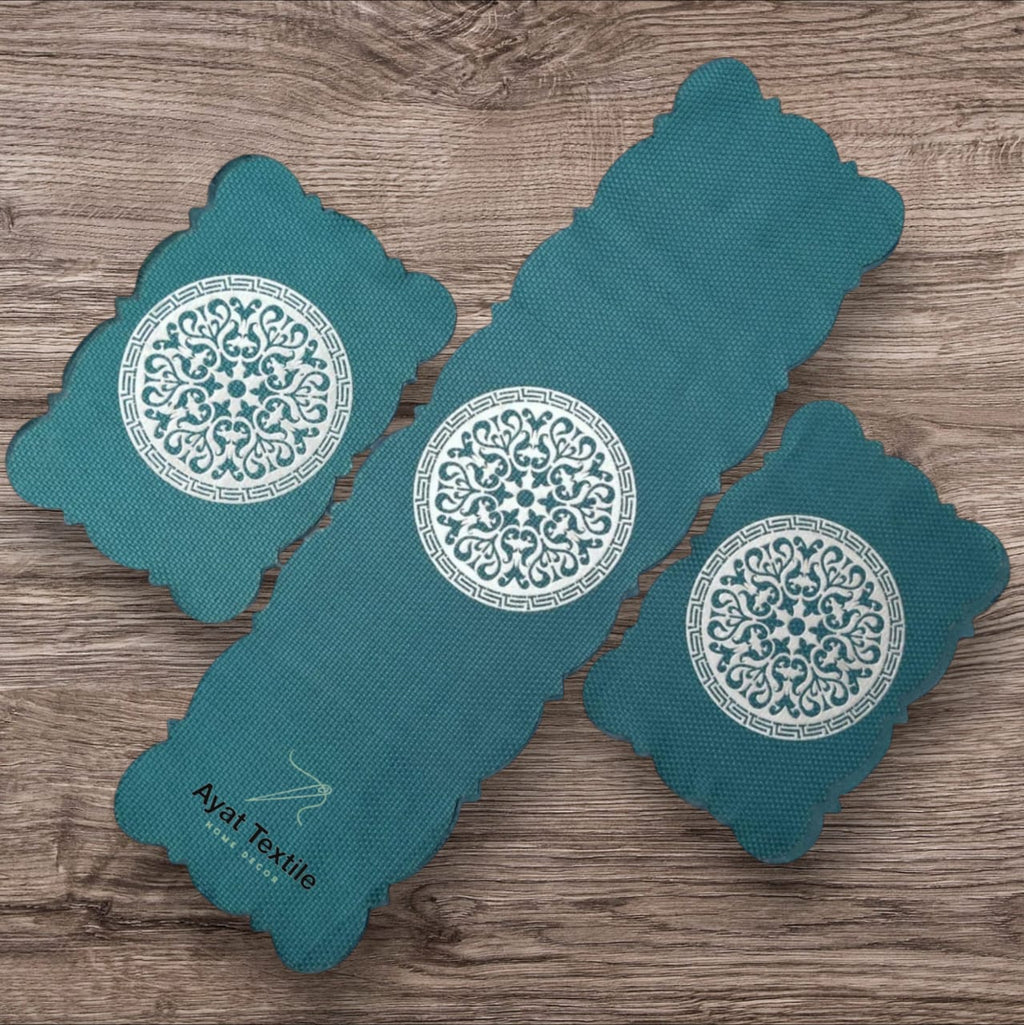 Zink 3 PCs Table Runner Set Jute Fabric