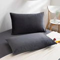 Grey 1 Pair 2 PCs Plain Velvet Pillow Covers