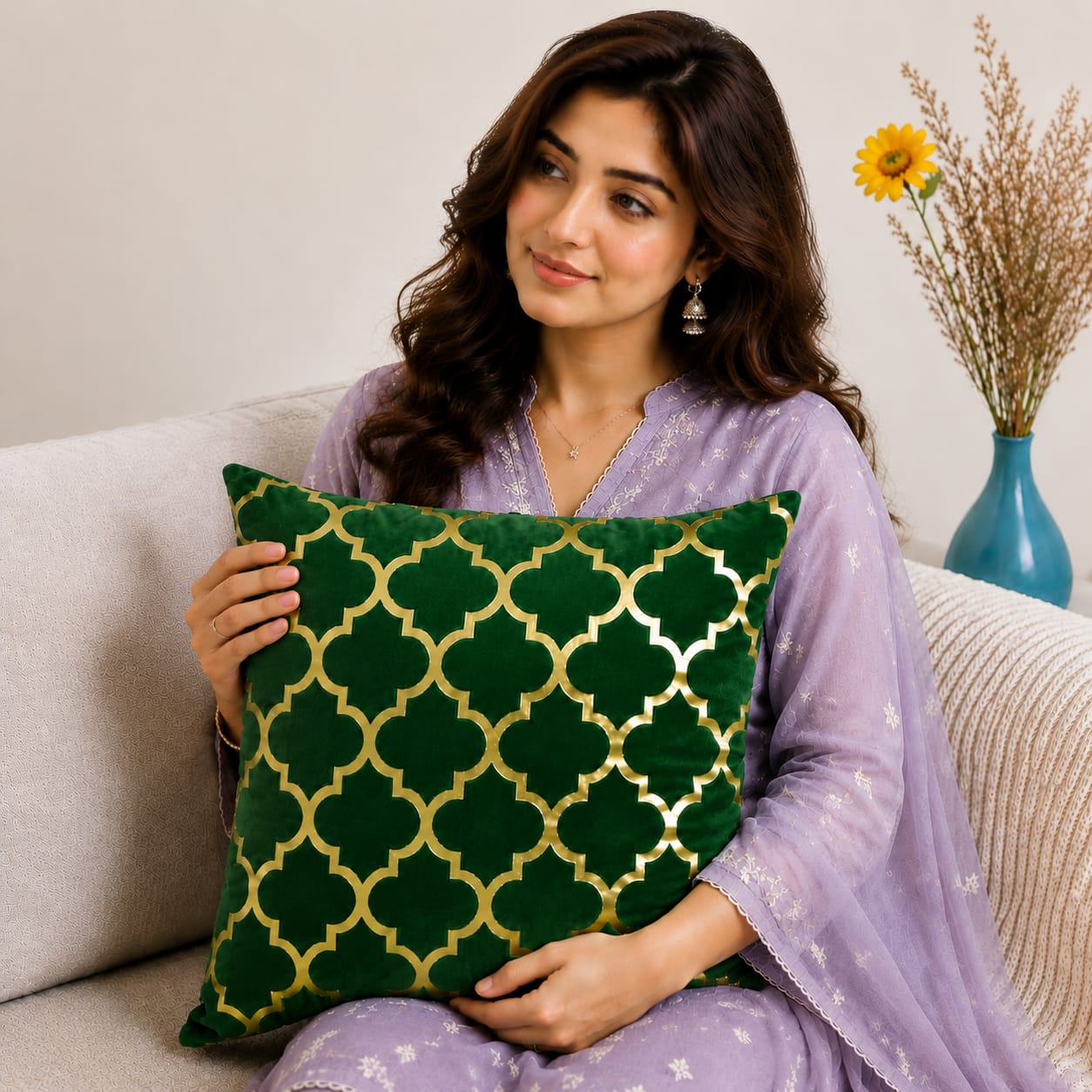 Luxury Laser Geomatric Cut Velvet Cushion Covers
