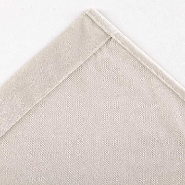 Off White 1 pair 2 Panels Plain Velvet Curtains