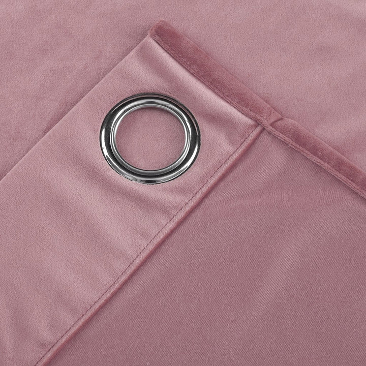 Blush Pink 1 pair 2 Panels Plain Velvet Curtains
