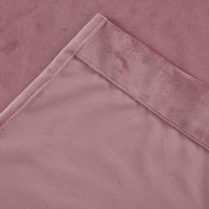 Blush Pink 1 pair 2 Panels Plain Velvet Curtains