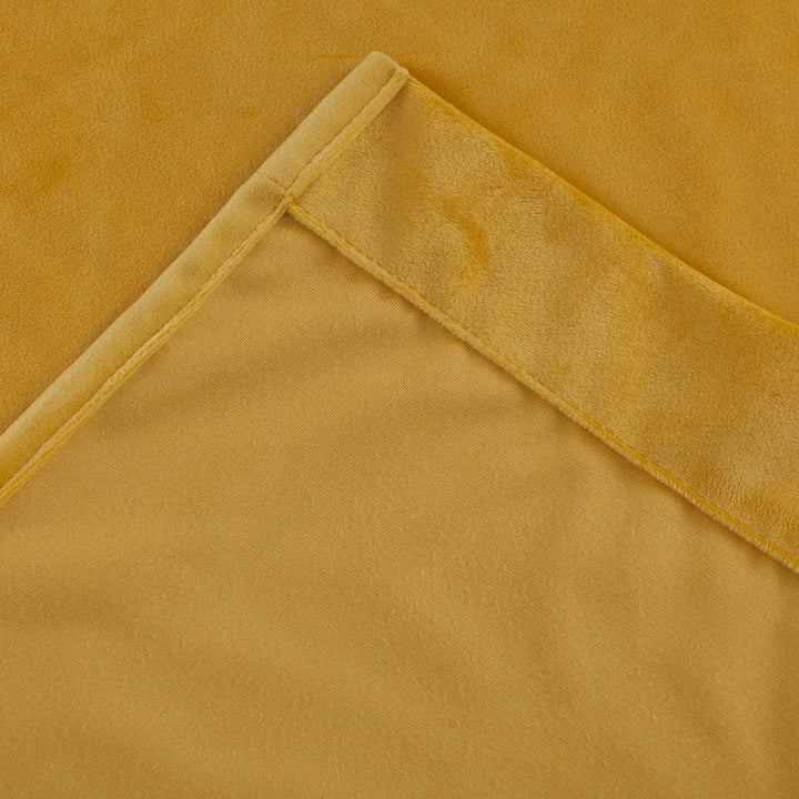 Yellow 1 pair 2 Panels Plain Velvet Curtains