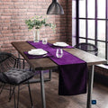 Purple Velvet 3 PCs Table Runner Mats Set