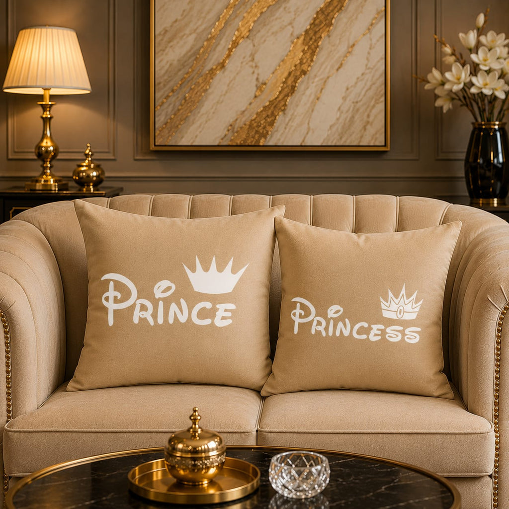 Prince & Princes 2 PCs Laser Cut work Cushion Covers