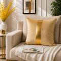 Golden Stribe Laser Cut work Cushion Covers
