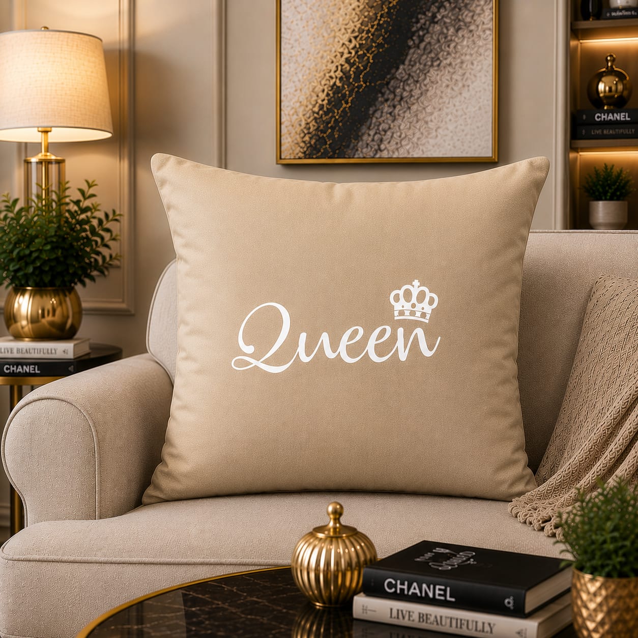 Queen Gift Laser Cut work Cushion Covers