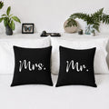 Mr & MRs 2 PCs Luxury Laser Cut Velvet Cushion Covers