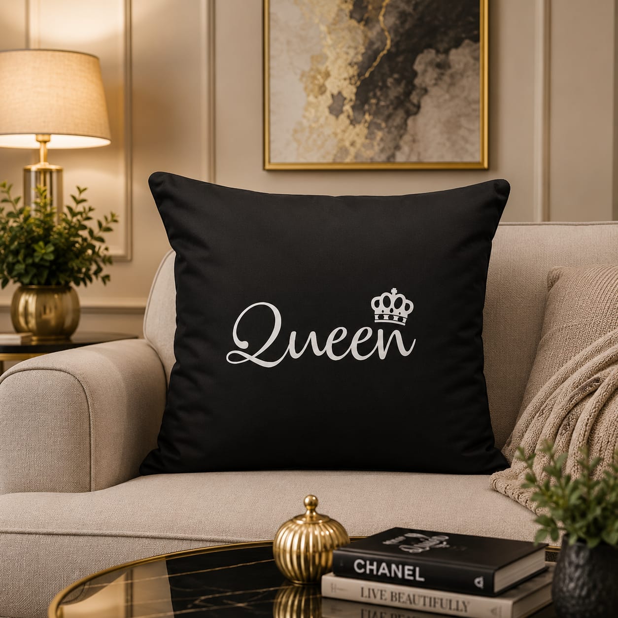 Queen Gift Laser Cut work Cushion Covers