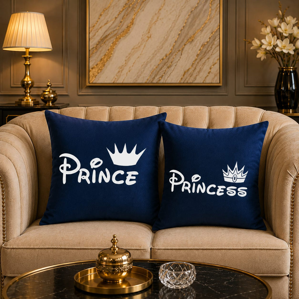 Prince & Princes 2 PCs Laser Cut work Cushion Covers