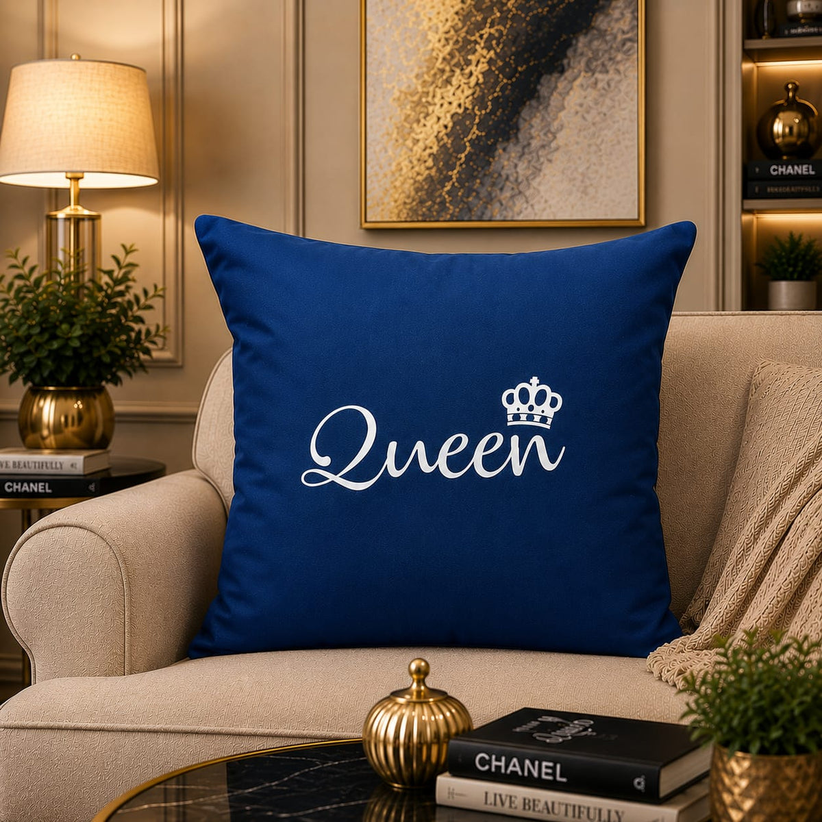 Queen Gift Laser Cut work Cushion Covers