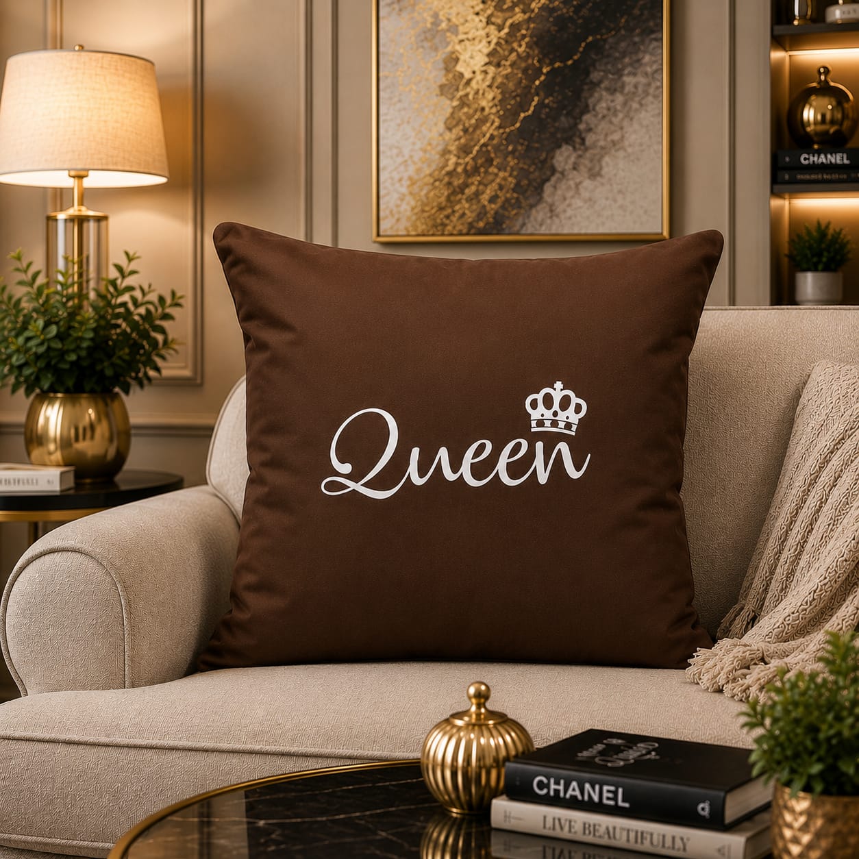Queen Gift Laser Cut work Cushion Covers