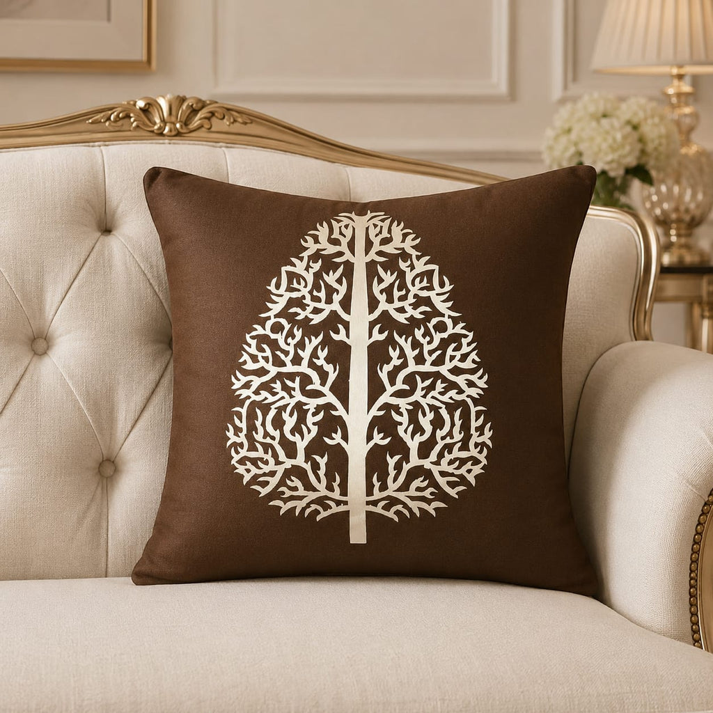 Tree Motive Laser Cut work Cushion Covers