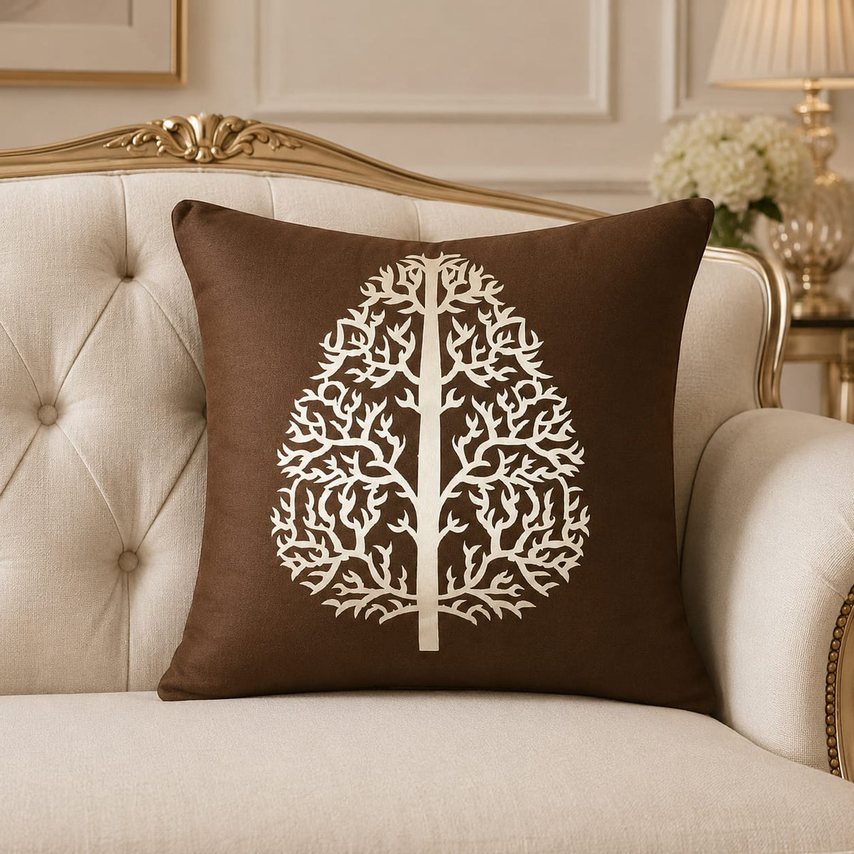 Tree Motive Laser Cut work Cushion Covers