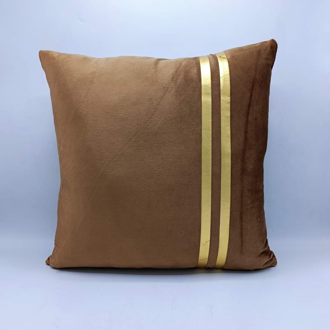 Golden Stripe Laser Cut Velvet Cushion Covers