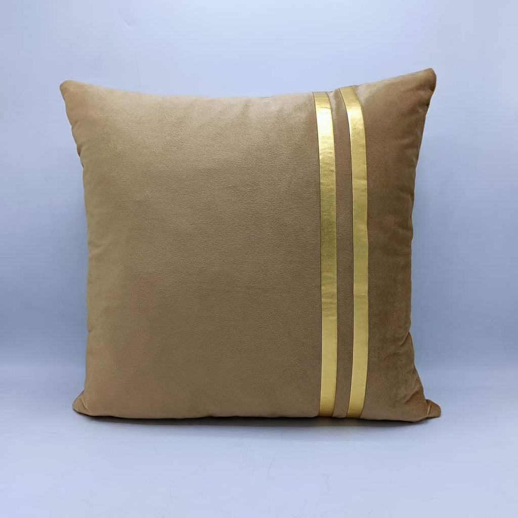 Golden Stripe Laser Cut Velvet Cushion Covers