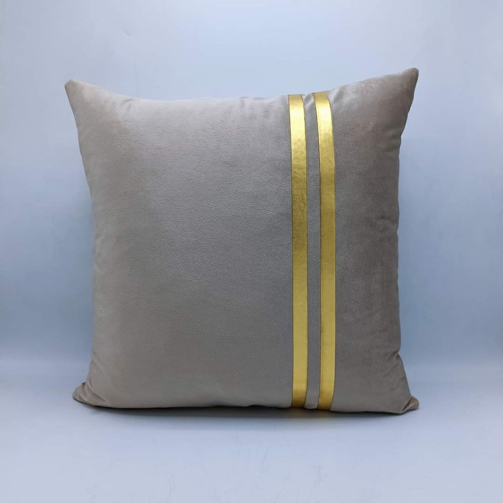 Golden Stripe Laser Cut Velvet Cushion Covers