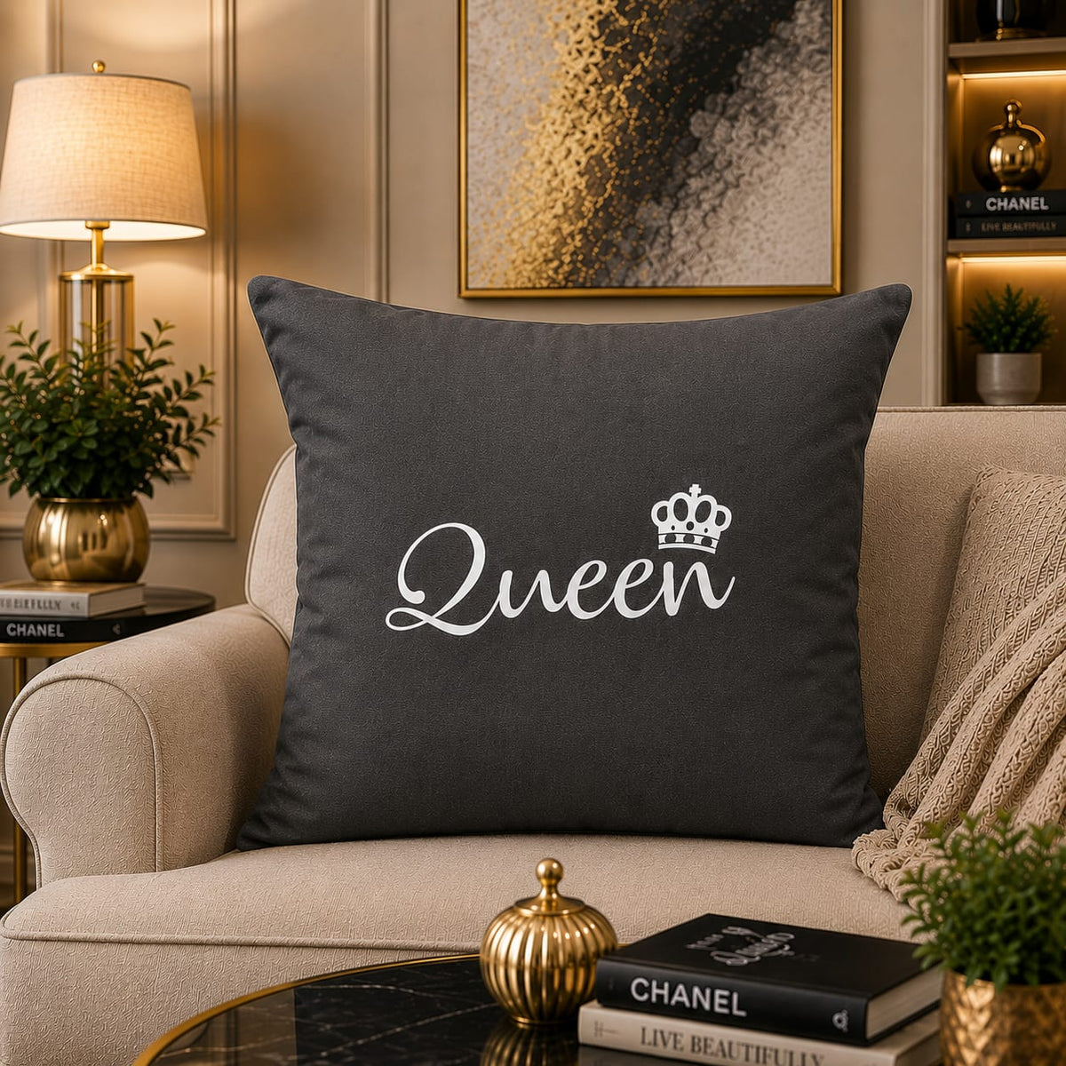 Queen Gift Laser Cut work Cushion Covers