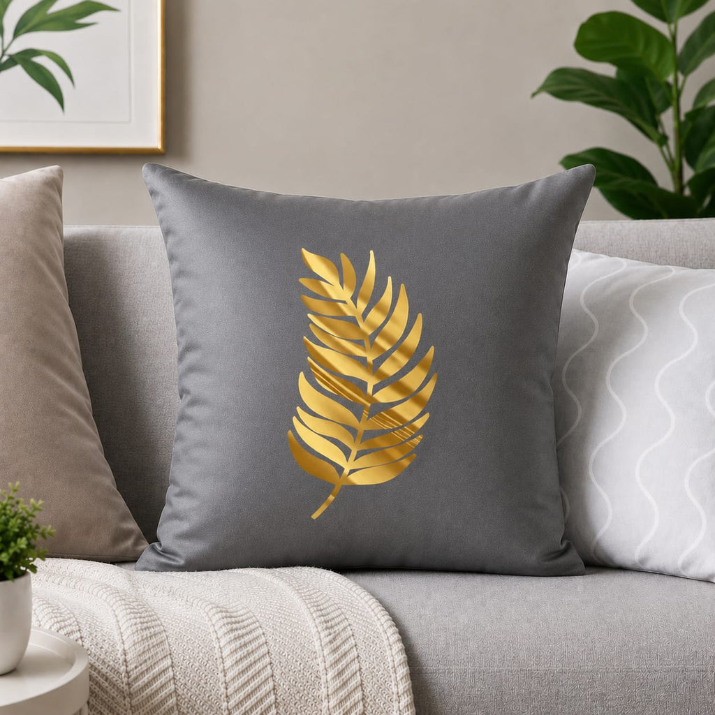 Luxury Leaf Laser Cut Velvet Cushion Covers