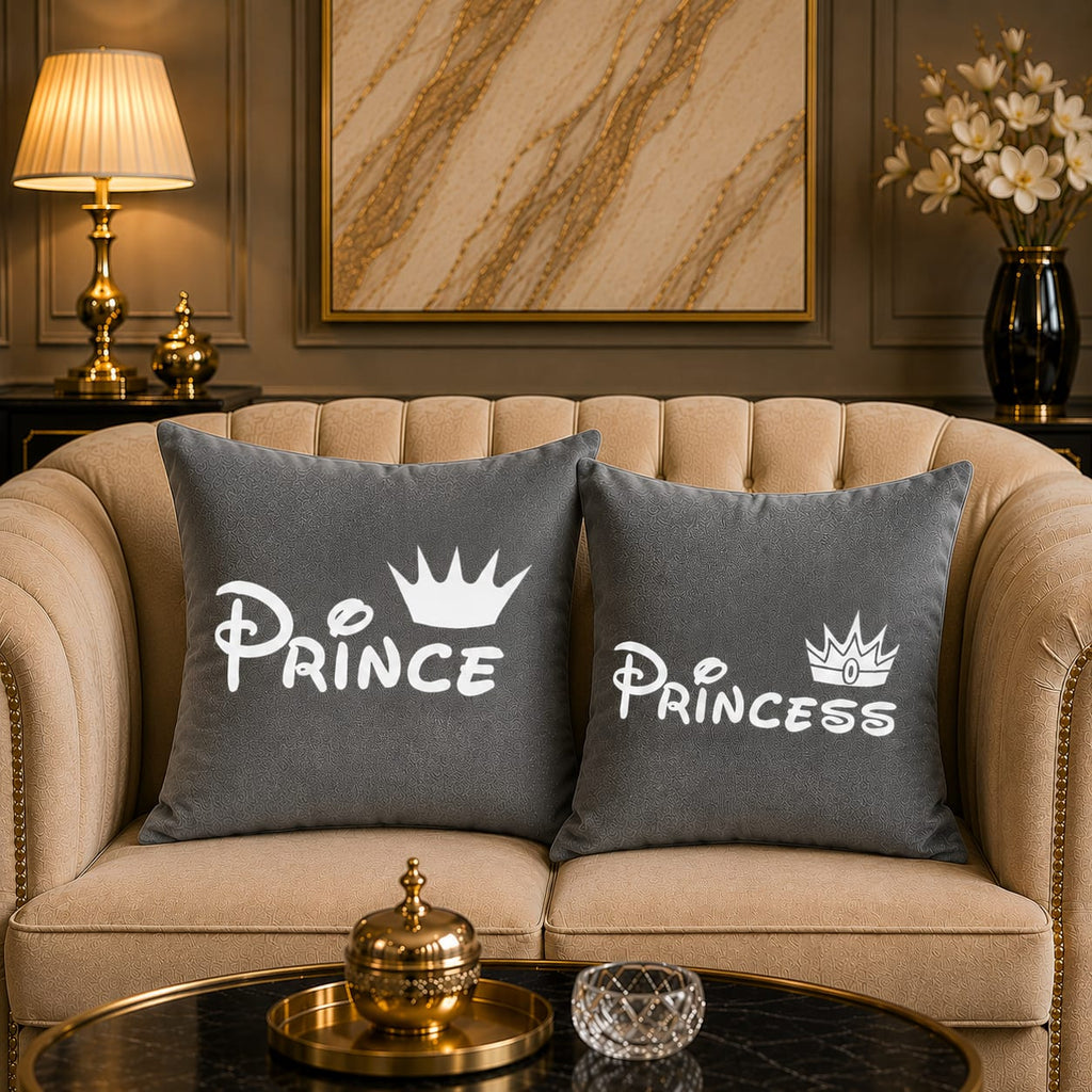 Prince & Princes 2 PCs Laser Cut work Cushion Covers