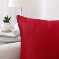 Red Pack Of 5 Plain Velvet Cushion Covers