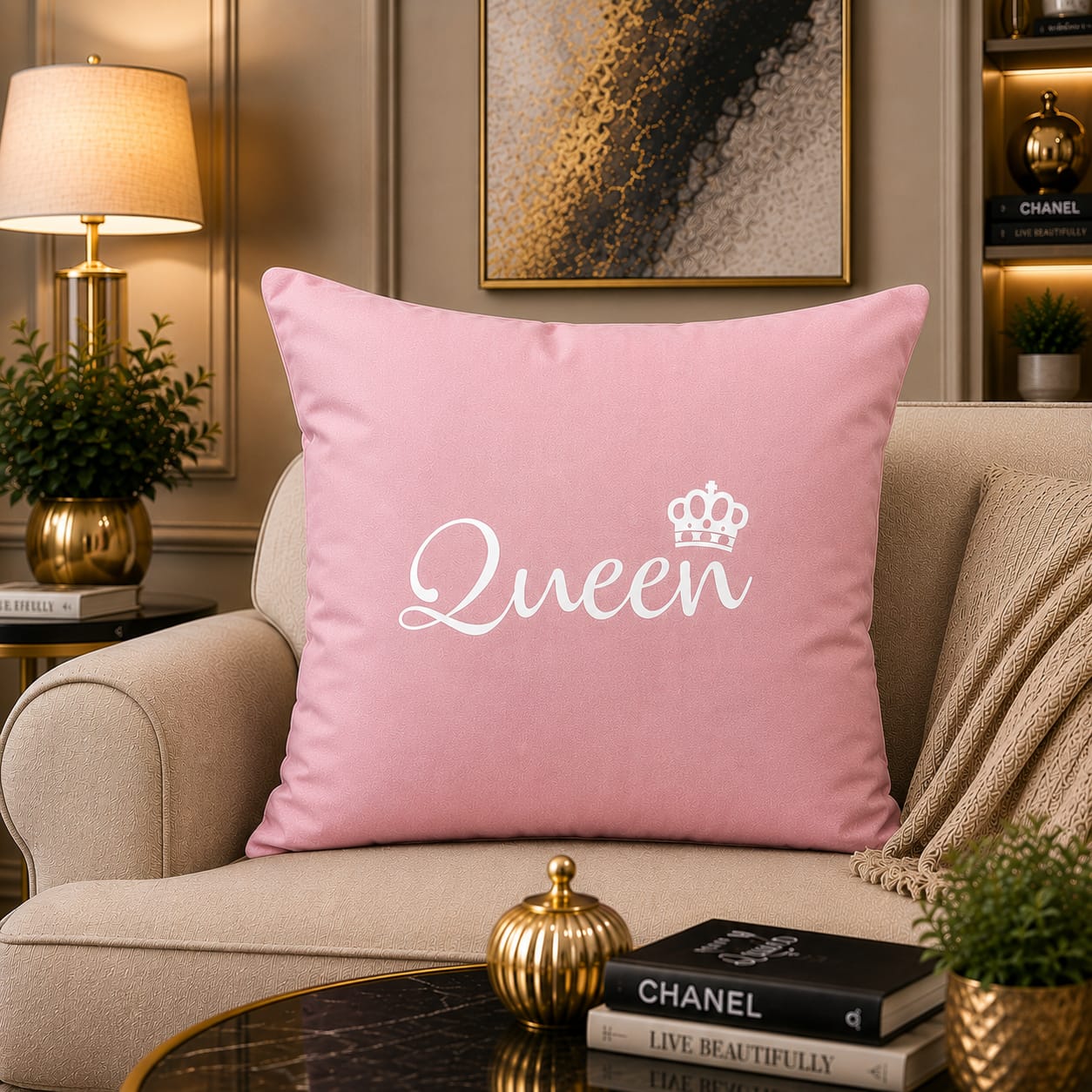 Queen Gift Laser Cut work Cushion Covers