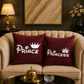 Prince & Princes 2 PCs Laser Cut work Cushion Covers