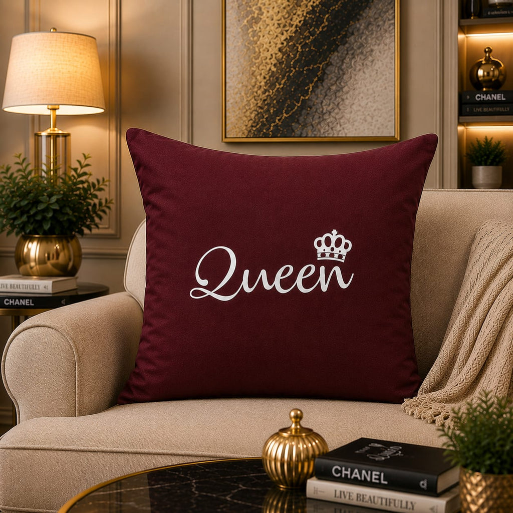 Queen Gift Laser Cut work Cushion Covers