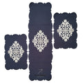 Blue 3 PCs Table Runner Set Jute Fabric