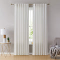 White 1 Pair 2 Panels Plain Velvet Curtains