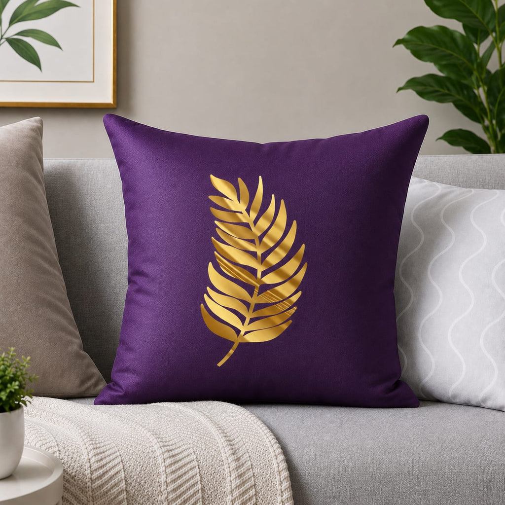 Luxury Leaf Laser Cut Velvet Cushion Covers