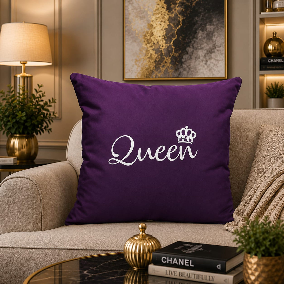 Queen Gift Laser Cut work Cushion Covers