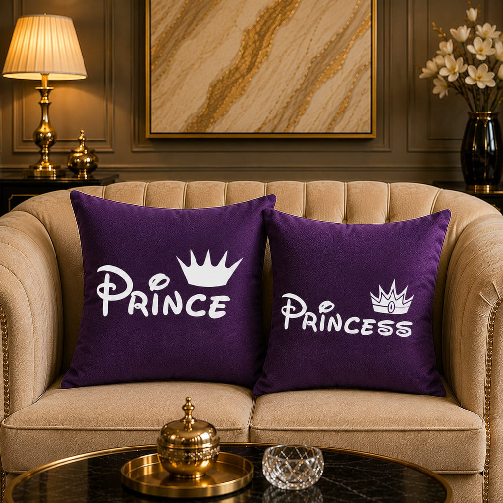 Prince & Princes 2 PCs Laser Cut work Cushion Covers