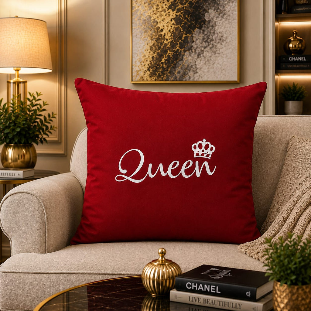 Queen Gift Laser Cut work Cushion Covers