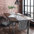 Light Grey Plain Velvet 3 PCs Table Runner Mats Set