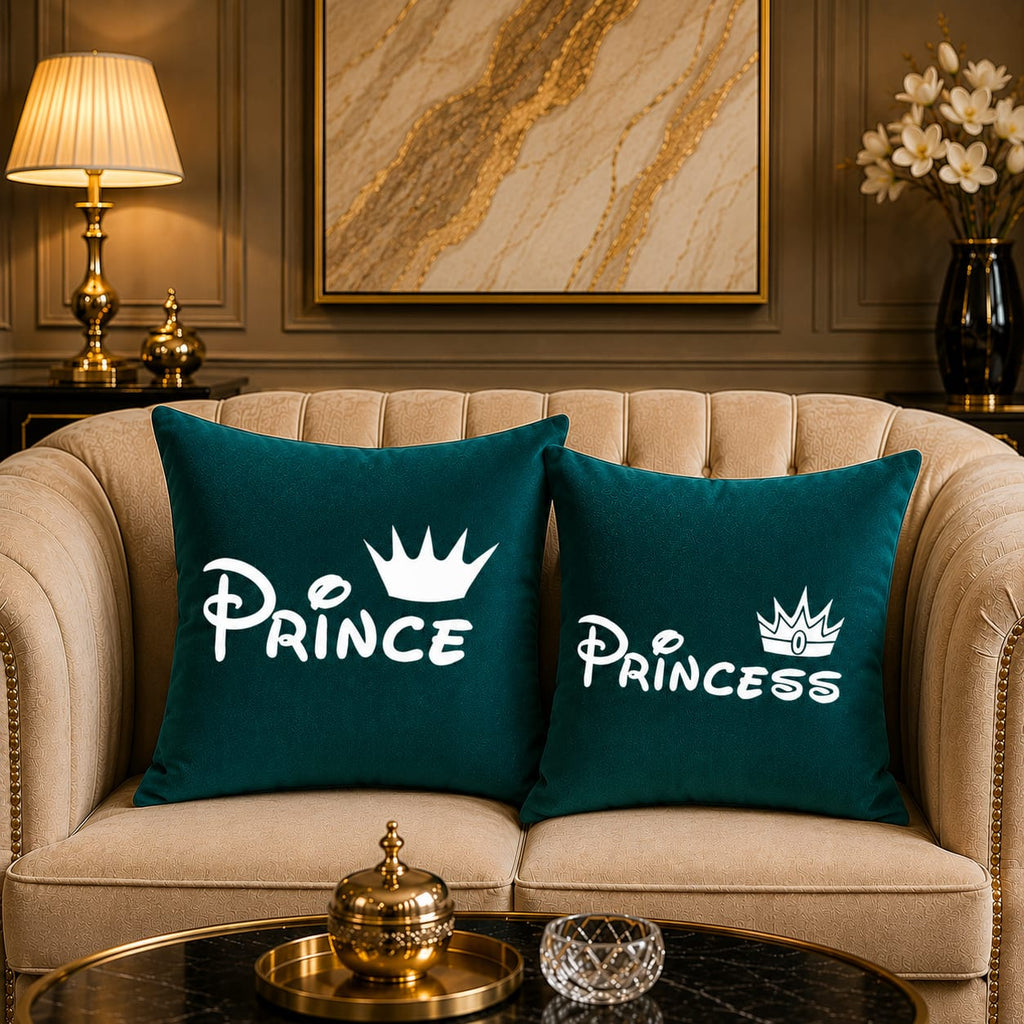 Prince & Princes 2 PCs Laser Cut work Cushion Covers