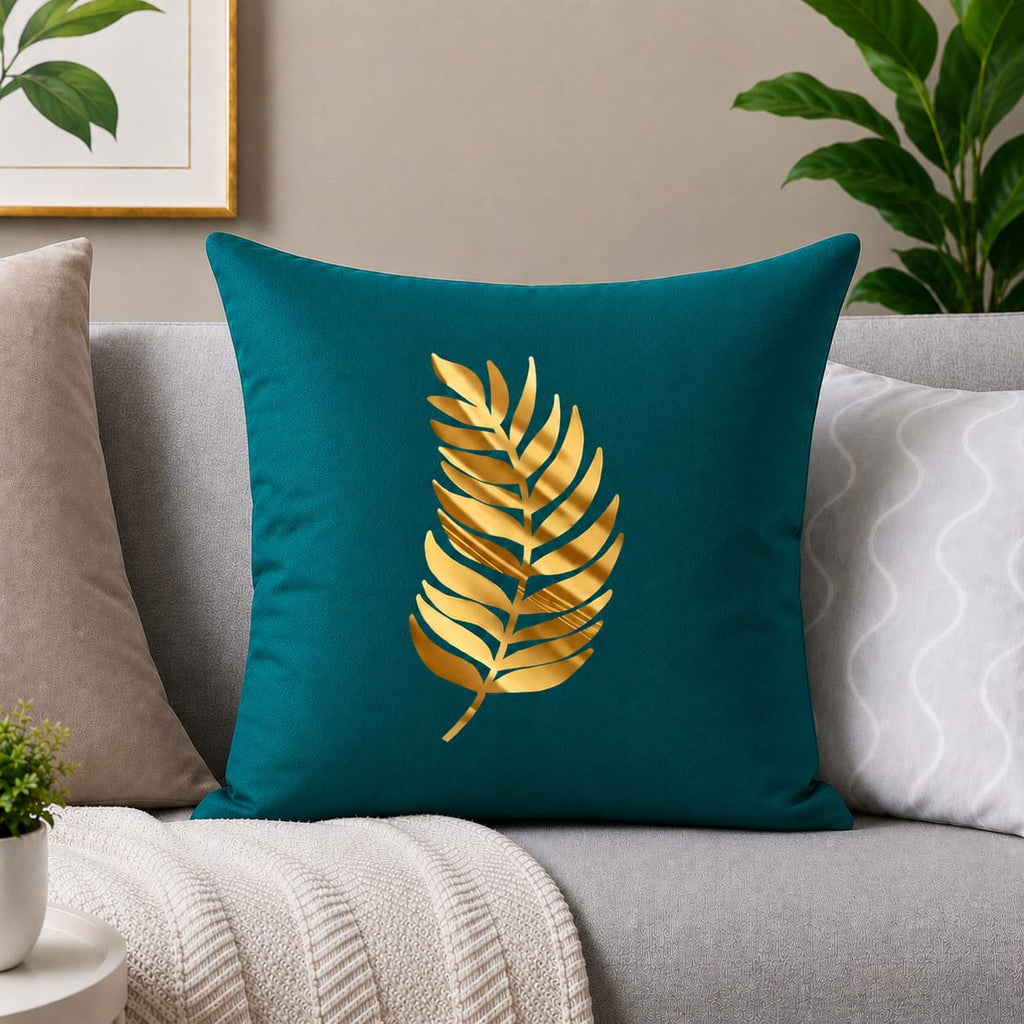 Luxury Leaf Laser Cut Velvet Cushion Covers
