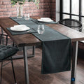 Grey Plain Velvet 3 PCs Table Runner Mats Set