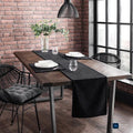 Black Plain Velvet 3 PCs Table Runner Mats Set