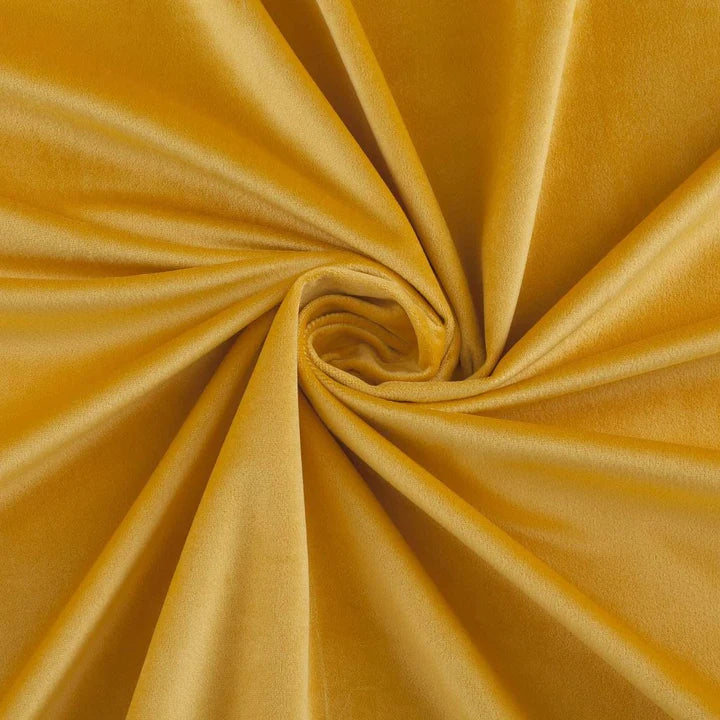 Yellow 1 pair 2 Panels Plain Velvet Curtains