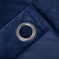 Navy Blue 1 pair 2 Panels Plain Velvet Curtains