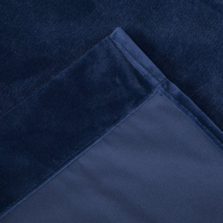 Navy Blue 1 pair 2 Panels Plain Velvet Curtains
