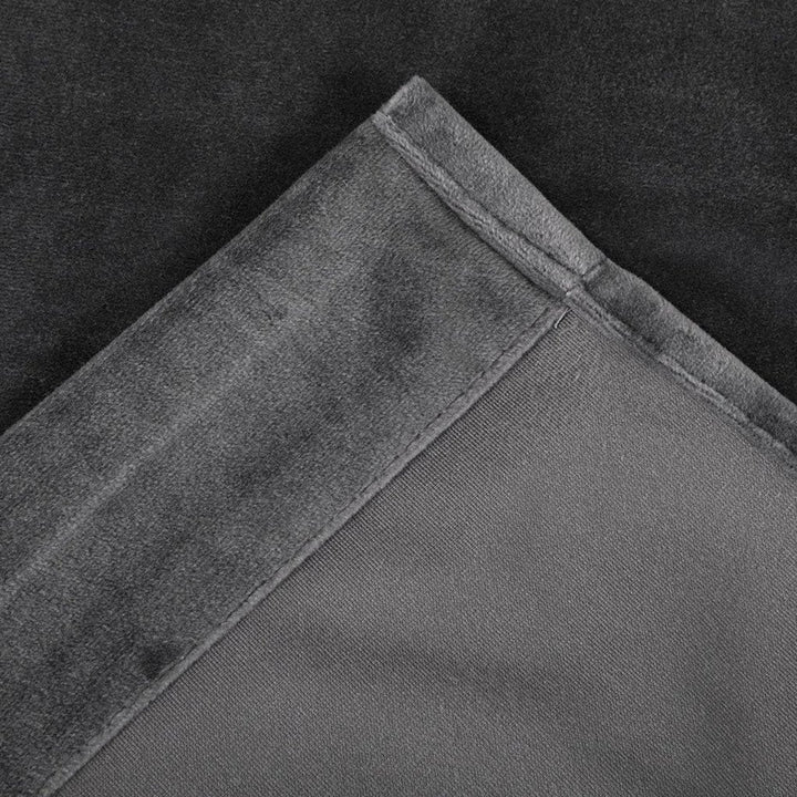 Dark Grey 1 pair 2 Panels Plain Velvet Curtains