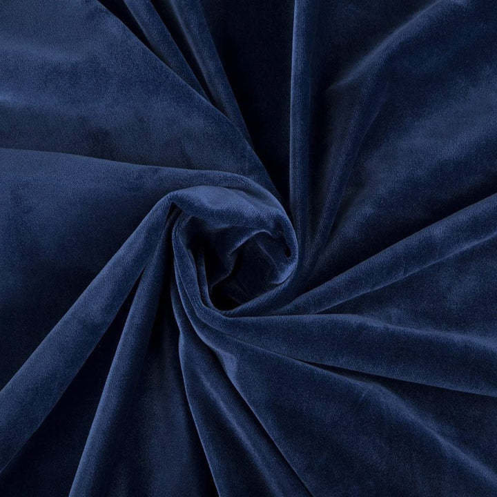 Navy Blue 1 pair 2 Panels Plain Velvet Curtains