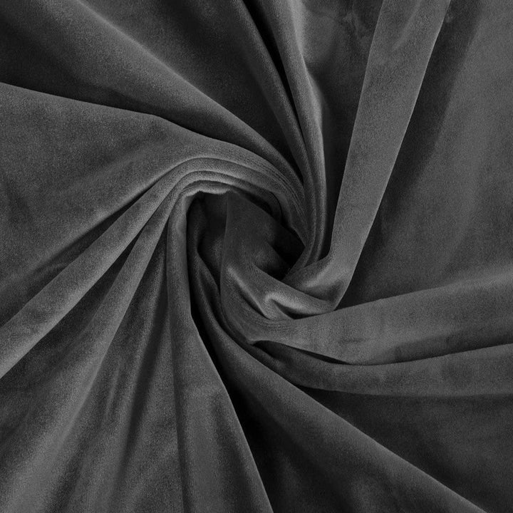 Dark Grey 1 pair 2 Panels Plain Velvet Curtains