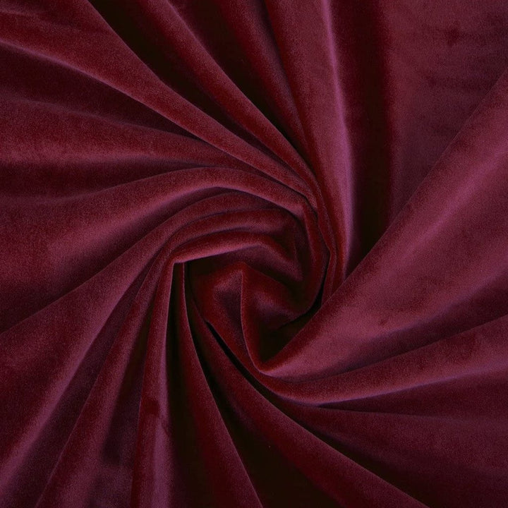 Maroon 1 pair 2 Panels Plain Velvet Curtains