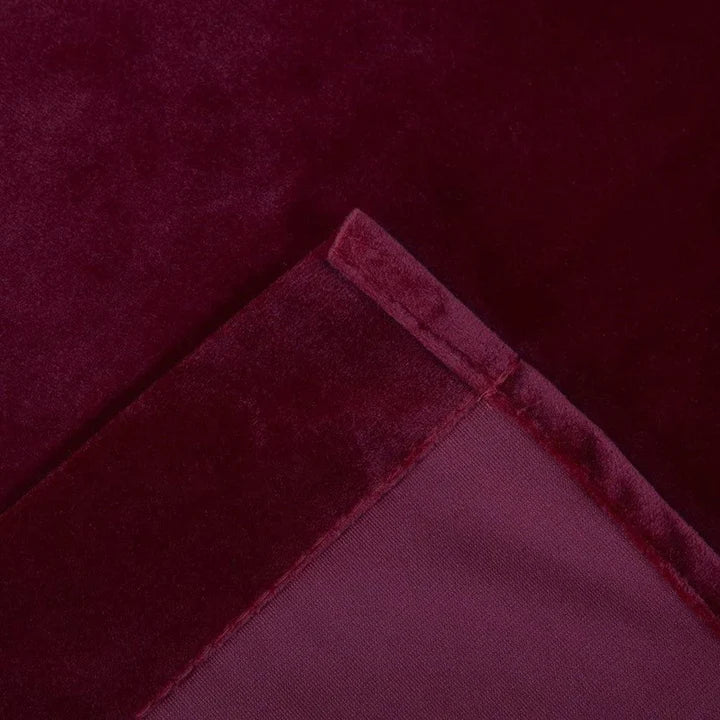 Maroon 1 pair 2 Panels Plain Velvet Curtains